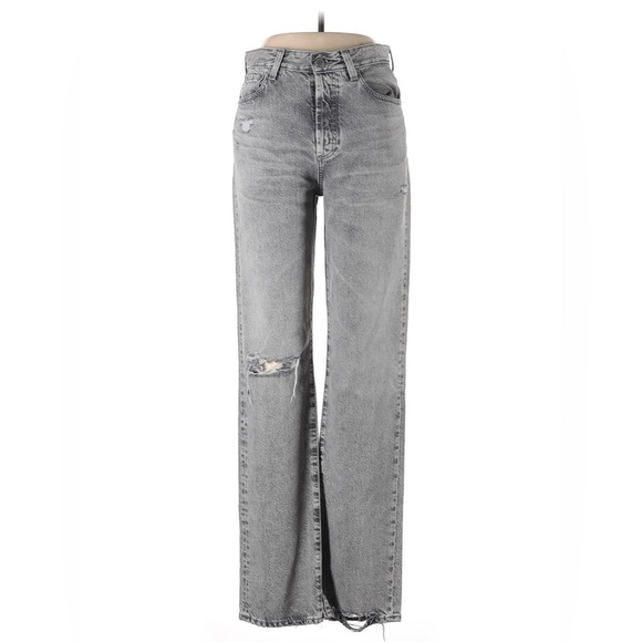 Ag Adriano Goldschmied Denim - Women's Gray Distressed Jeans